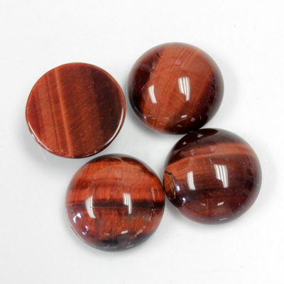 Gemstone Cabochon - Round 15MM TIGEREYE RED