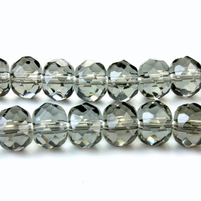 Chinese Cut Crystal Bead - Rondelle 06x8MM BLACK DIAMOND