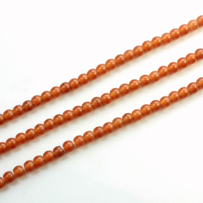 Czech Pressed Glass Bead - Smooth Round 03MM CORNELIAN