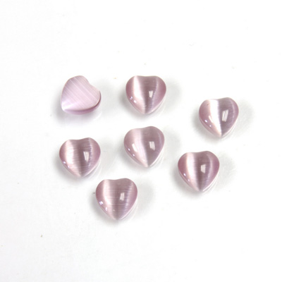 Fiber-Optic Cabochon - Heart 06MM CAT'S EYE LT PURPLE