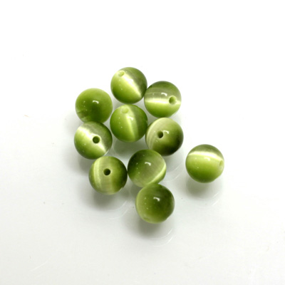 Fiber-Optic 1-Hole Ball - 06MM CAT'S EYE OLIVE