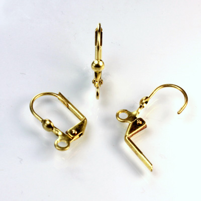 Brass Earwire 16MM Leverback with a 03MM Round Pad with Open Loop