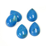 Gemstone Cabochon - Pear 14x10MM HOWLITE DYED TURQUOISE