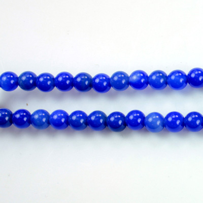 Gemstone Bead - Smooth Round 1.5MM Diameter Hole 06MM HOWLITE DYED LAPIS