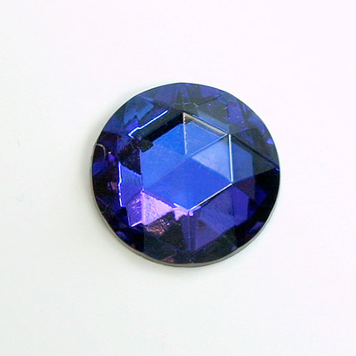 Glass Flat Back Foiled Rauten Rose - Round 20MM BERMUDA BLUE Coated