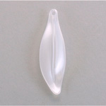 German Plastic Leaf Pendant with Hole - 40x12MM PEARL SILK WHITE