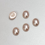 Glass Medium Dome Pearl Dipped Cabochon - Oval 10x8MM DARK ROSE