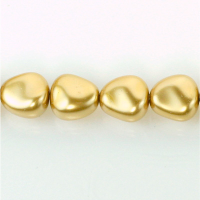 Czech Glass Pearl Bead - Potato 16x14MM GOLD 70486