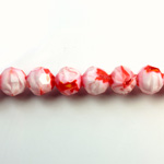 Chinese Cut Crystal Millefiori Bead - Round 10MM LT RED