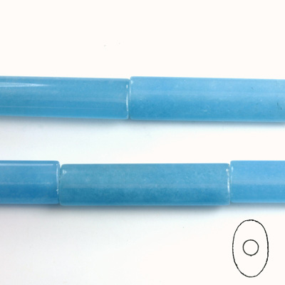 Gemstone Bead - Oval Cylinder 30x8MM Dyed QUARTZ Col. 12 CALCEDON