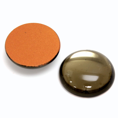 Glass Medium Dome Foiled Cabochon - Round 21MM BLACK DIAMOND