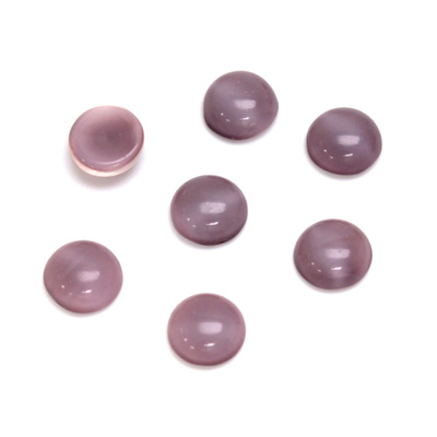 Glass Medium Dome Cabochon - Round 07MM MOONSTONE AMETHYST