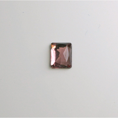 Glass Flat Back Foiled Rauten Rose - Cushion 10x8MM LT AMETHYST