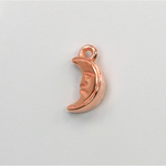 Metalized Plastic Pendant- Moon 16x8MM COPPER