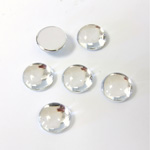 Plastic Flat Back Foiled Cabochon - Round 08MM CRYSTAL