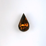 Glass Point Back Foiled Tin Table Cut (TTC) Stone - Pear 13x7.8MM SMOKE TOPAZ