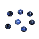 Glass Medium Dome Cabochon - Round 07MM TIGEREYE BLUE