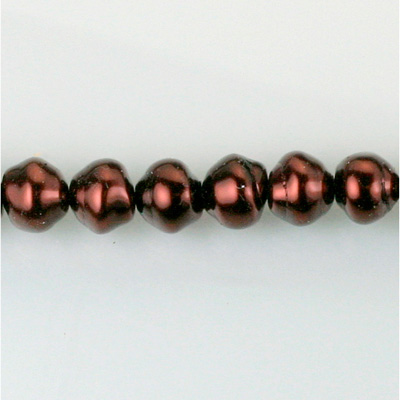 Czech Glass Pearl Bead - Snail Shell 08MM RUST 14324