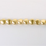 Czech Glass Pearl Bead - Heart 06x6MM GOLD 70486