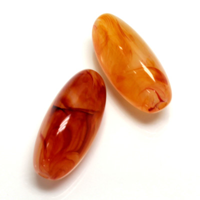 Plastic  Bead - Mixed Color Smooth Beggar 29x12MM CORNELIAN AGATE