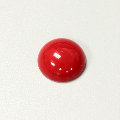 Plastic Flat Back Opaque Cabochon - Round 18MM RED