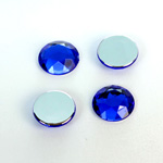 Plastic Flat Back Foiled Rose Cut Rhinestone - Round 13MM SAPPHIRE