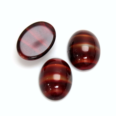 Glass Medium Dome Cabochon - Oval 18x13MM TIGEREYE RED