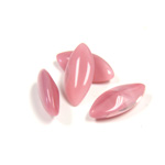 Glass Point Back Buff Top Stone Opaque Doublet - Navette 15x7MM PINK MOONSTONE