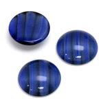 Glass Medium Dome Cabochon - Round 18MM TIGEREYE BLUE