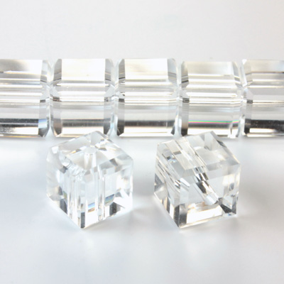 Chinese Cut Crystal Bead 30 Facet - Cube 08x8MM CRYSTAL