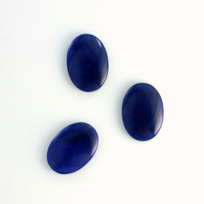 German Plastic Flat Back Buff Top Cabochon - Oval 14x10MM LAPIS MATRIX