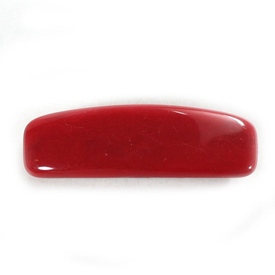 Plastic  Bead - Mixed Color Smooth Domed Rectangle 2-Hole 39x13MM RED CORAL MATRIX