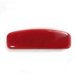 Plastic  Bead - Mixed Color Smooth Domed Rectangle 2-Hole 39x13MM RED CORAL MATRIX