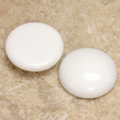 Glass Medium Dome Opaque Cabochon - Round 21MM CHALKWHITE