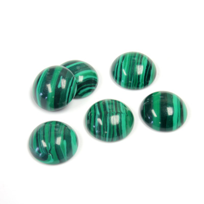 Plastic Mixed Color Cabochon - Round 11MM IMITATION MALACHITE