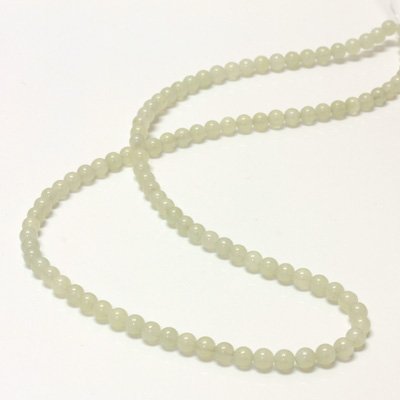 Gemstone Bead - Smooth Round 04MM JADE LT GREEN