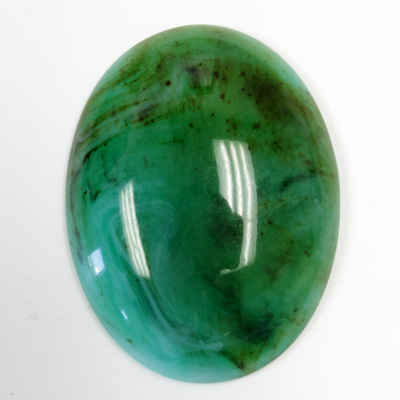 Italian Plastic Flat Back Cabochon - Oval 40x30MM JADE MATRIX SWIRL (3982)