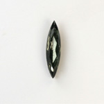 Glass Point Back Foiled Tin Table Cut (TTC) Stone - Navette 24x6MM BLACK DIAMOND