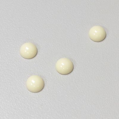 Plastic Flat Back Opaque Cabochon - Round 07MM IVORY