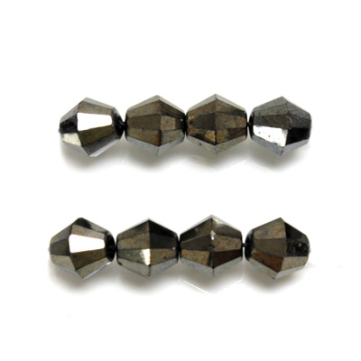 Czech Glass Fire Polished Bead - Bicone 08MM HEMATITE