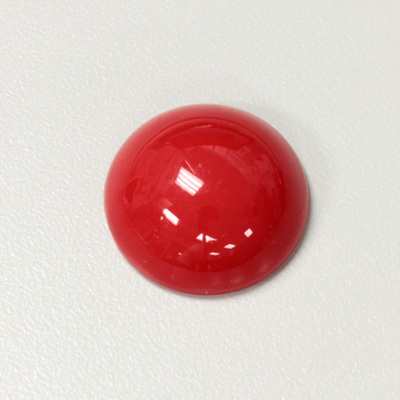 Plastic Flat Back Opaque Cabochon - Round 25MM RED