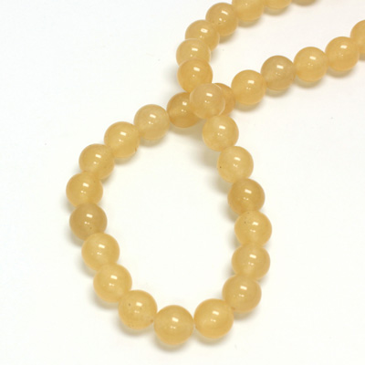 Gemstone Bead - Smooth Round 08MM DYED QUARTZ  Col. 05 BEIGE