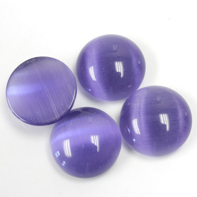 Fiber-Optic Cabochon - Round 15MM CAT'S EYE TANZANITE