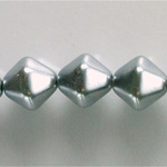 Czech Glass Pearl Bead - Hex/Lantern 12MM LT GREY 70483