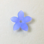 Plastic Flower with Center Hole - 5-Petal Star 18MM MATTE LT AMETHYST