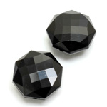 Plastic Bead - Opaque Faceted Octagon 21MM JET