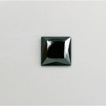 Czech Glass Flat Back Rose Cut Stone - Square 10x10MM HEMATITE Metallic Coated