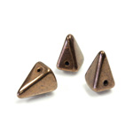 Preciosa Czech Pressed Glass Bead - Pyramid 07x11MM ANTIQUE COPPER