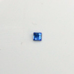 Czech Glass Flat Back Rose Cut Stone - Square 04x4MM SAPPHIRE Foiled