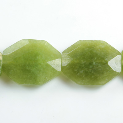 Gemstone Bead - Faceted Octagon 25x20MM Dyed QUARTZ Col. 23 TAIWAN JADE